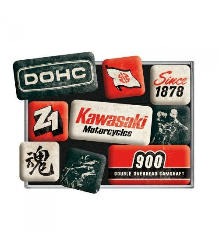 Набор из 9 магнитов Nostalgic Art Kawasaki Motorcycle (83114)
